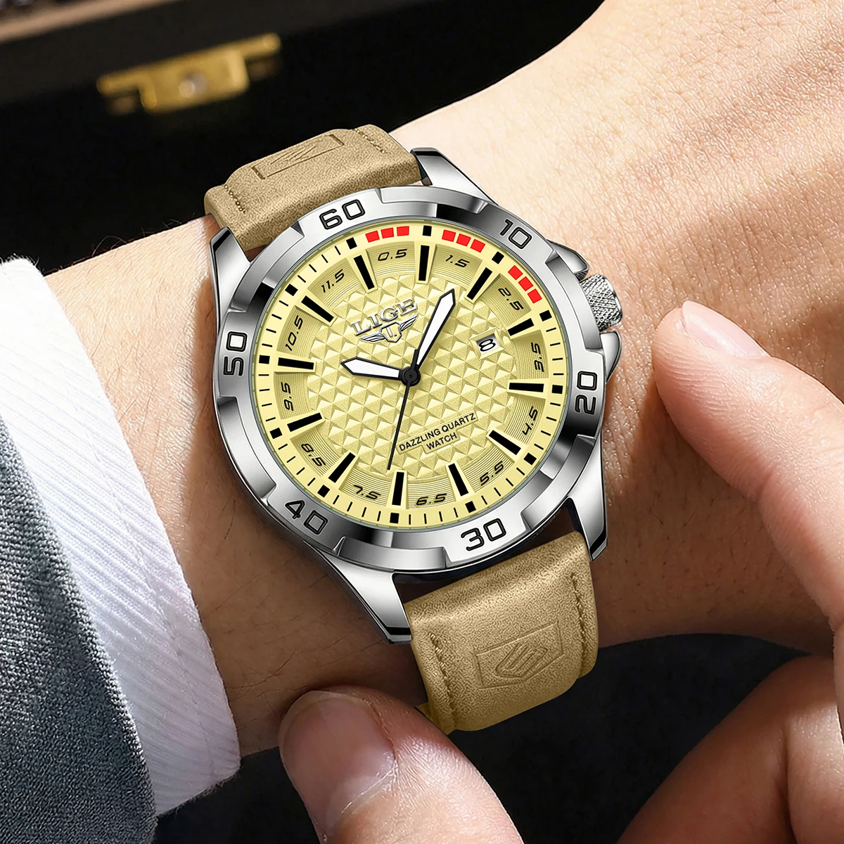LIGE 2026 new fashion men's watch top luxury sports classic waterproof quartz simple business calendar luminous watches for men