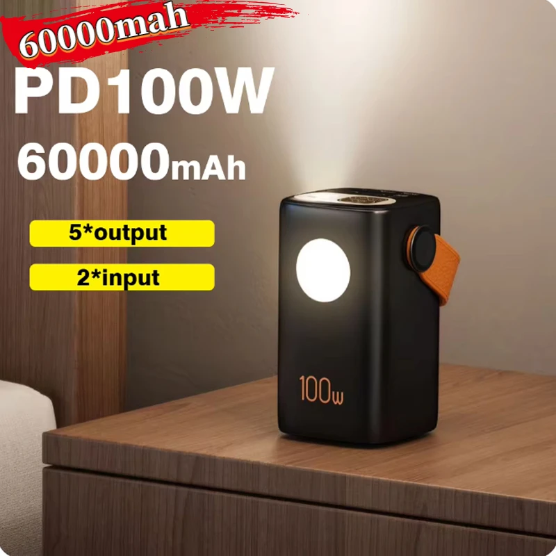 

Портативный внешний аккумулятор PD100W для ноутбука, большая емкость 60000 мАч, внешний аккумулятор, мощное быстрое зарядное устройство для IPhone, уличный, для кемпинга