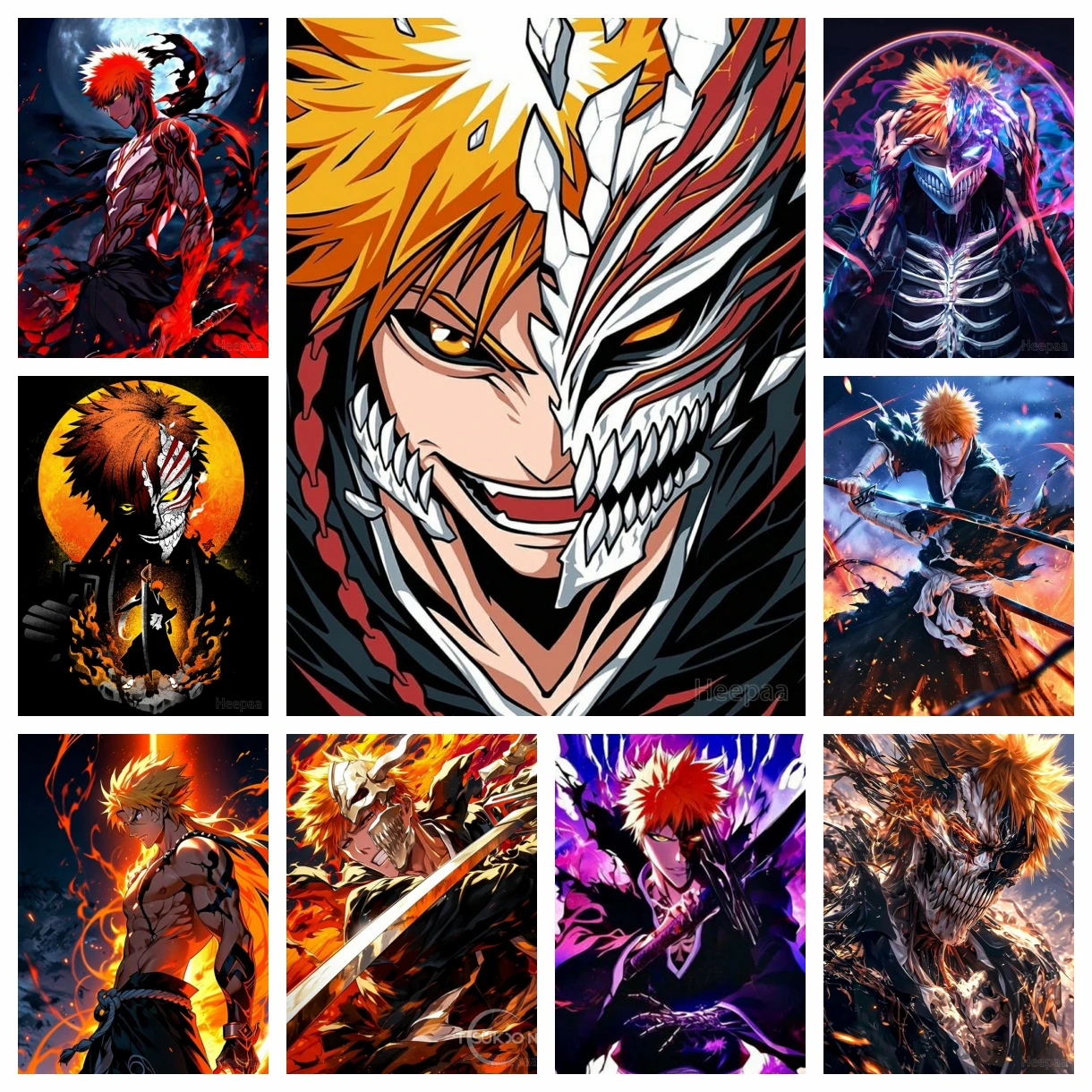 Bleach Anime 5d voller Diamant Malerei Kits Ichigo Kurosaki und Sosuke Cartoon Kunst Kreuzstich Mosaik Handwerk Home Decor