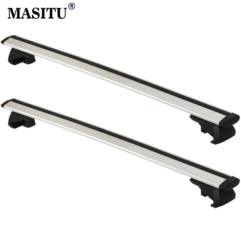 130cm Black And Silver  Car Roof Racks Wing Bar Universal Auto Top Arc Shaped Aluminum Alloy Load Rod Premium Aerodynamic