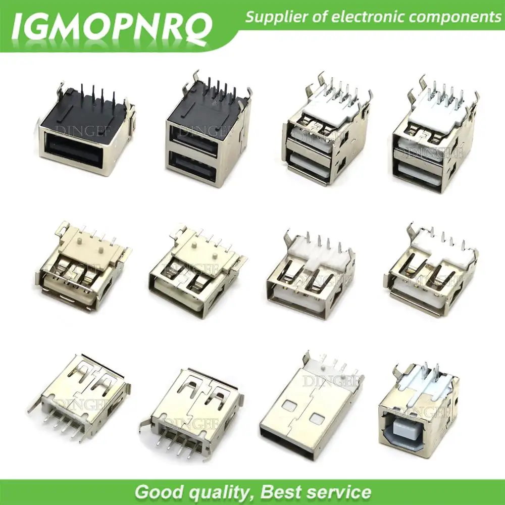 5 قطعة USB نوع A منفذ قياسي أنثى لحام الرافعات موصل PCB المقبس USB-A USB-B نوع