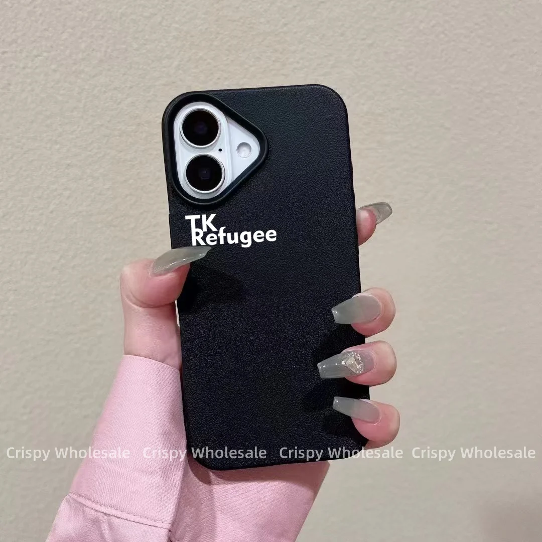 Hight End Mysterious Black TK Refugee Letter Shockproof Case For iPhone 11 12 13 14 15 16 Pro Max SE XR 7 8 Plus Silicone Cover