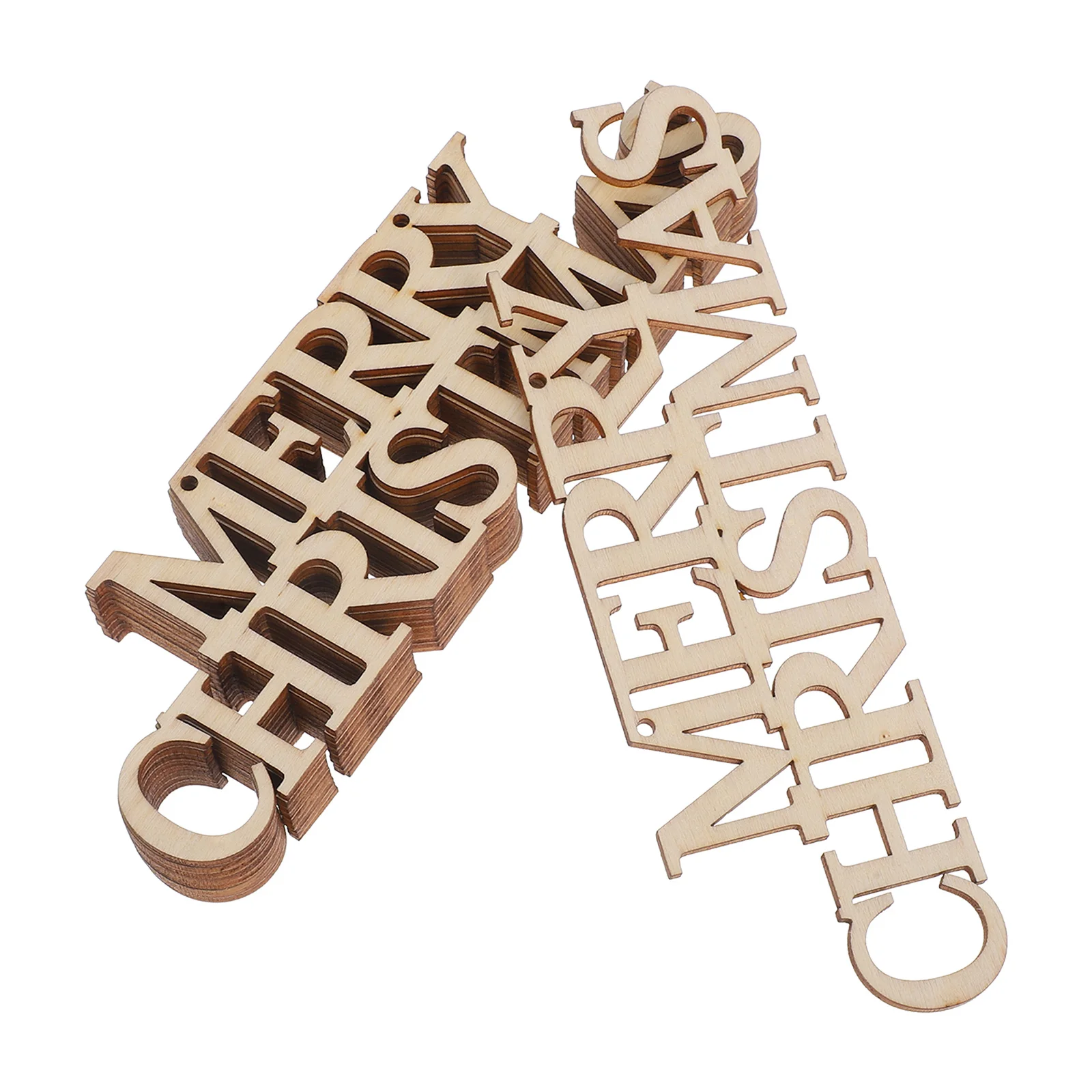

10Pcs Unfinished Wood Cutouts Christmas Wooden Slices DIY Gift Tags for Crafts Home Decor Merry Christmas Tree Ornaments Holiday