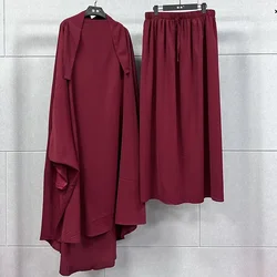 Conjunto de 2 piezas para mujer musulmana, vestido Hijab, ropa de oración, Abaya larga, Khimar, Ramadán, bata árabe, conjuntos de ropa islámica