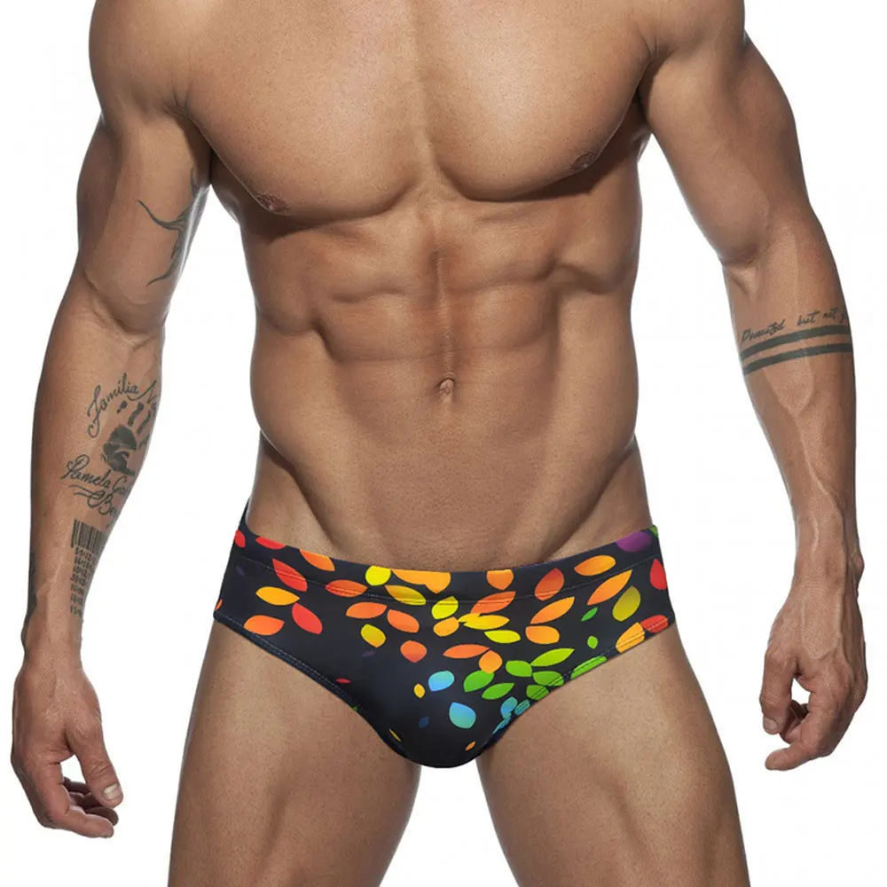 Sexy Briefs Swimming Trunks Tight Stretch bathing suit men Pride Day Surf Summer Beach Sports Pants Padded Push-up Men Swimwear