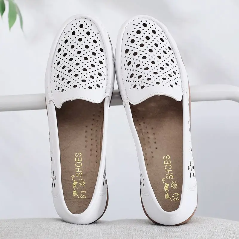 Women's Summer Loafers Luxury Artificial Leather Casual For Women Trends 2024 Comfortable Moccasins White Outdoor Fashion Shoes