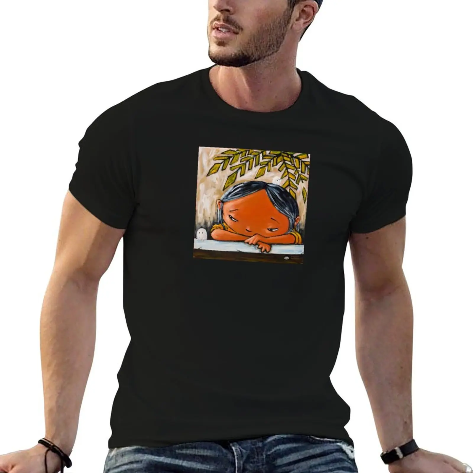 

Introspective Girl T-Shirt funny t shirts cotton printed t shirts for man T-Shirt