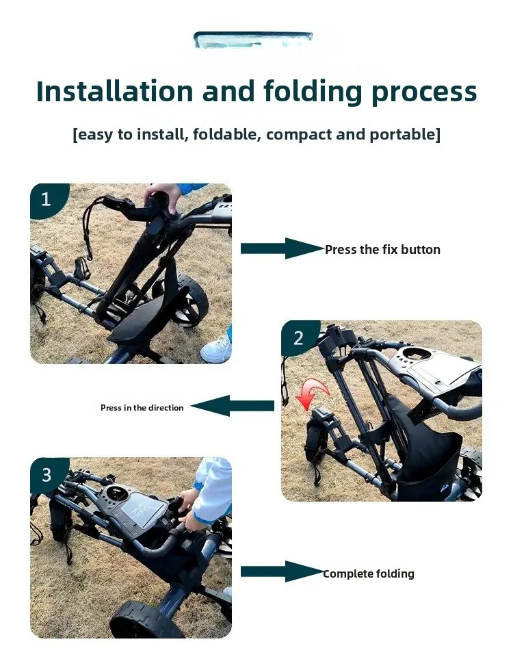 Electric golf cart, fully automatic remote control foldable tricycle ball