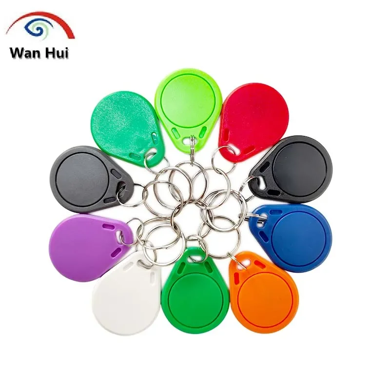 100Pcs UID S50, RFID Keychain, Key Tag, NFC Card , 13.56 MHz, Recordable unit 0 HF, ISO14443A, used to copy cards