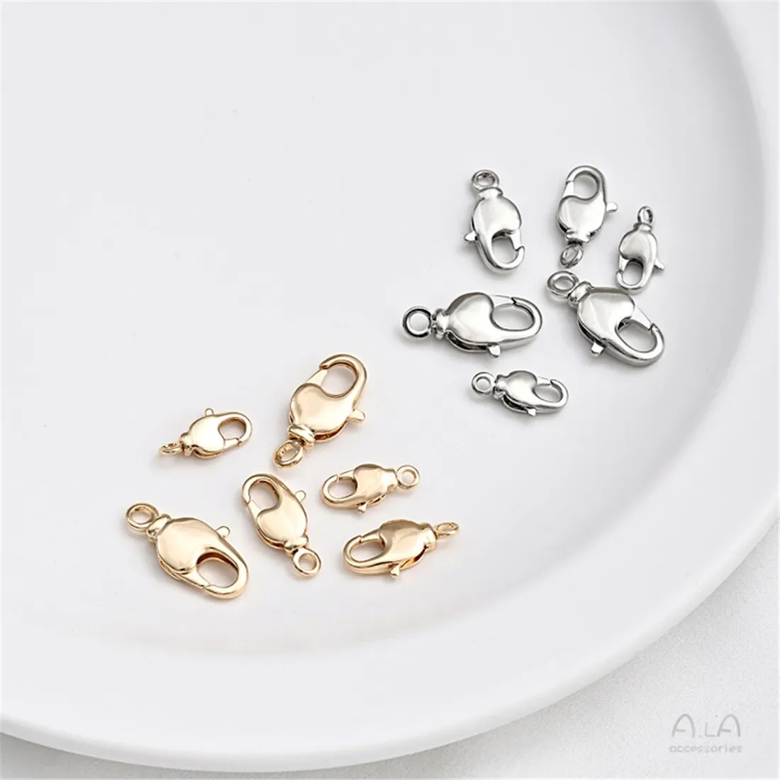 Universal Rotating Buckle Korean Lobster Buckle 14K Gold Wrapped Bracelet Necklace Closing Spring Buckle Handmade DIY Accessorie