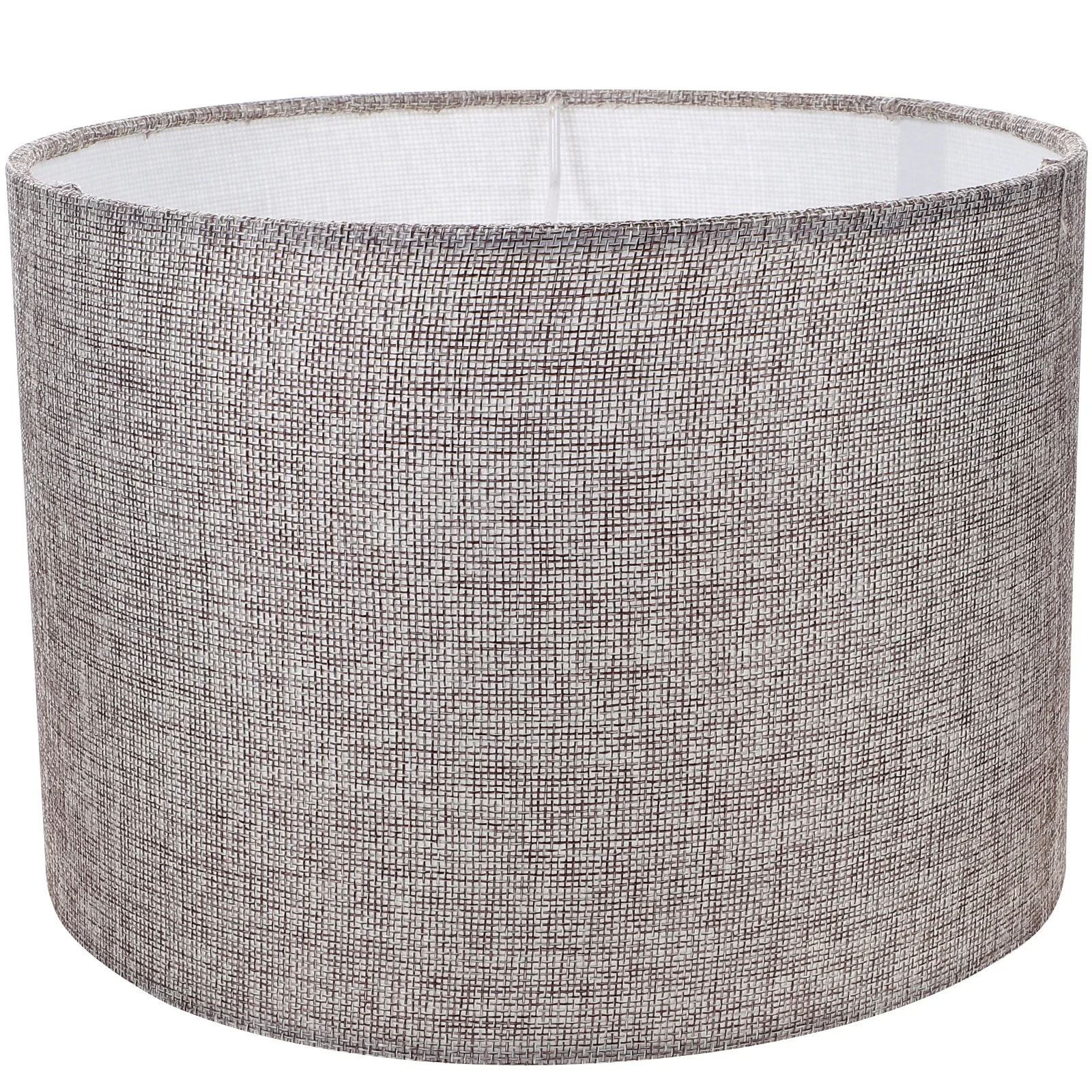 غطاء مصباح أسطواني 12.5X18.5In النسيج المعدني ريفي غطاء خفيف لمكتب الطابق الجدول مصباح استبدال السرير مكتب المنزل #4