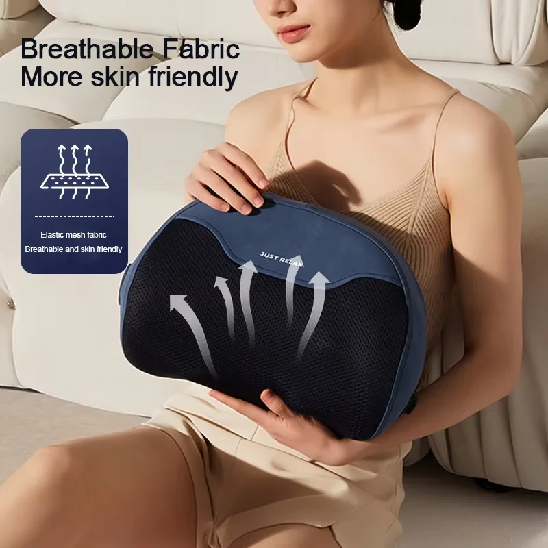 Jinkairui Electric Neck Back Waist Massage Pillow Shiatsu Kneading with Heating Function Premium Home Gift Pillow