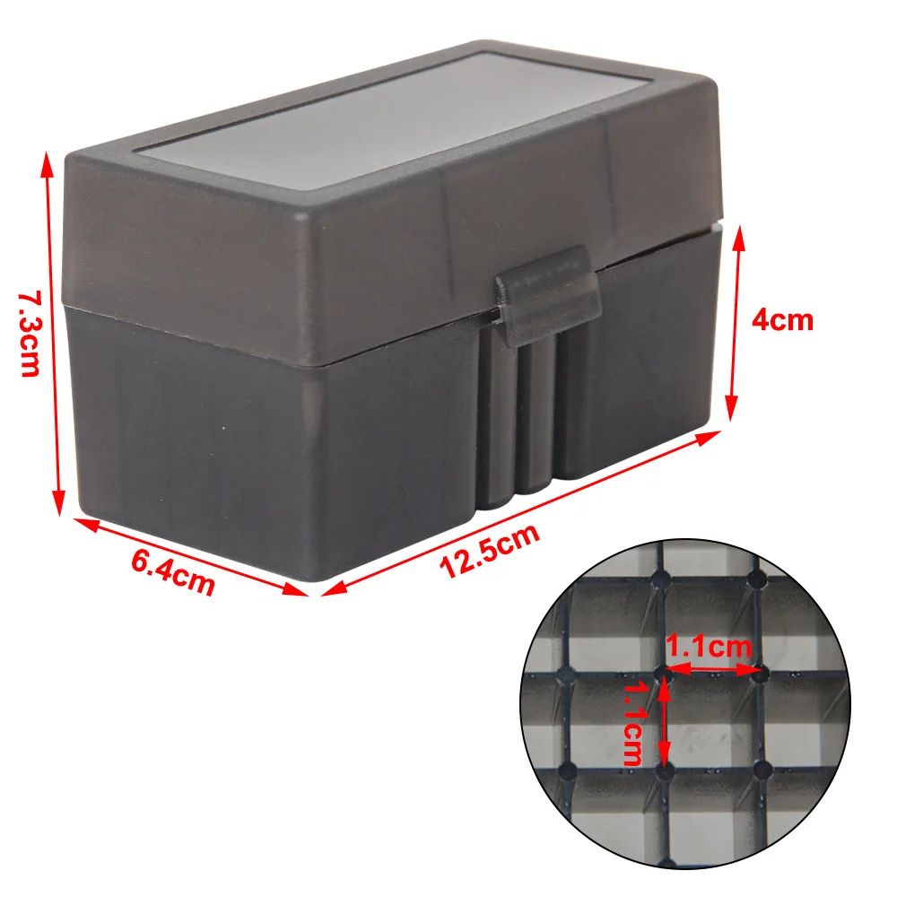 50 Rounds Flip-Top Rifle Ammo Storage Box Hunting Cartridge Case for 5.56x45/.17/.222/.223/204 Rug Caliber Gun Ammo Safe Box New