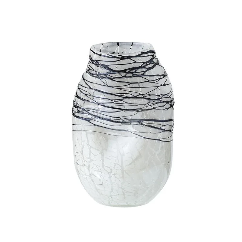 

North Creative Abstract Line Glass Vase Fashion Model Room Living Room Dining Table High-end Home Ornament