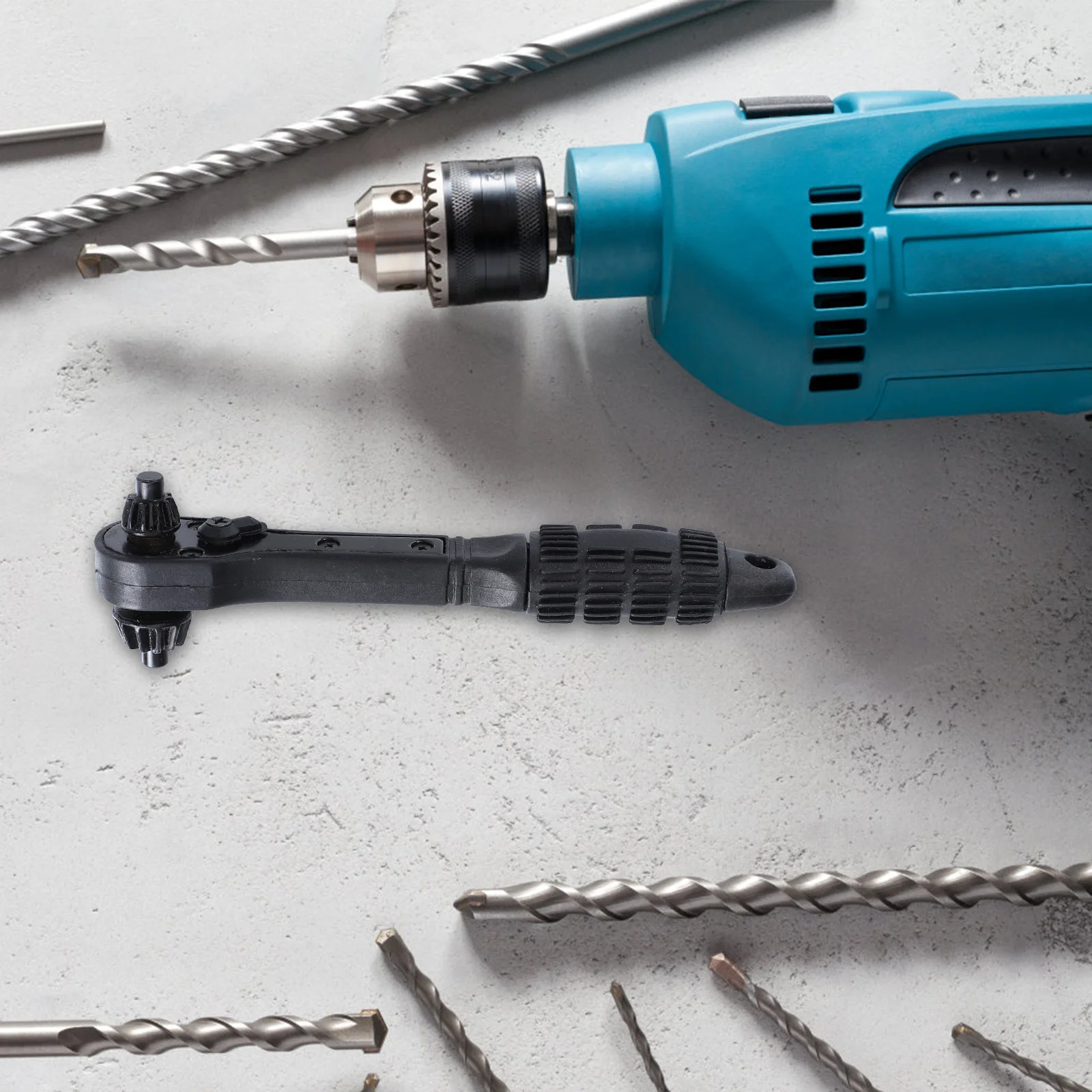 Double Head Drill Chuck Wrench Premium Rust-Proof Non-Slip Two-Way Ratchet Spanner Power Drill Key Spanner Ratchet