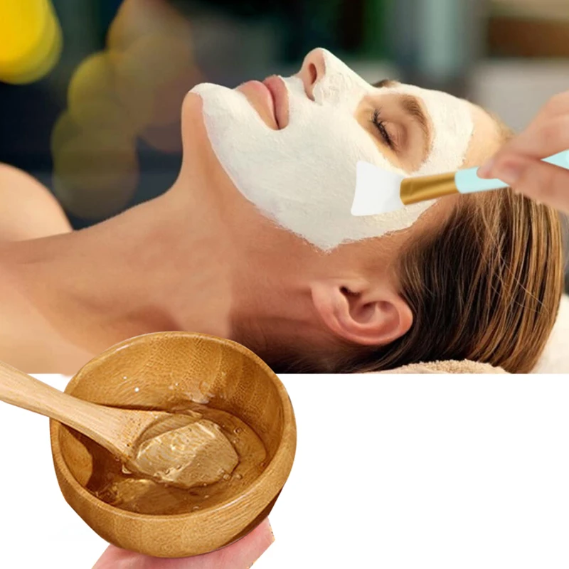 1 مجموعة المرأة سيدة DIY قناع الوجه عدة قناع الوجه وعاء الخيزران خلط عصا ملعقة ملعقة عدة أدوات التجميل الجمال العناية بالبشرة #4