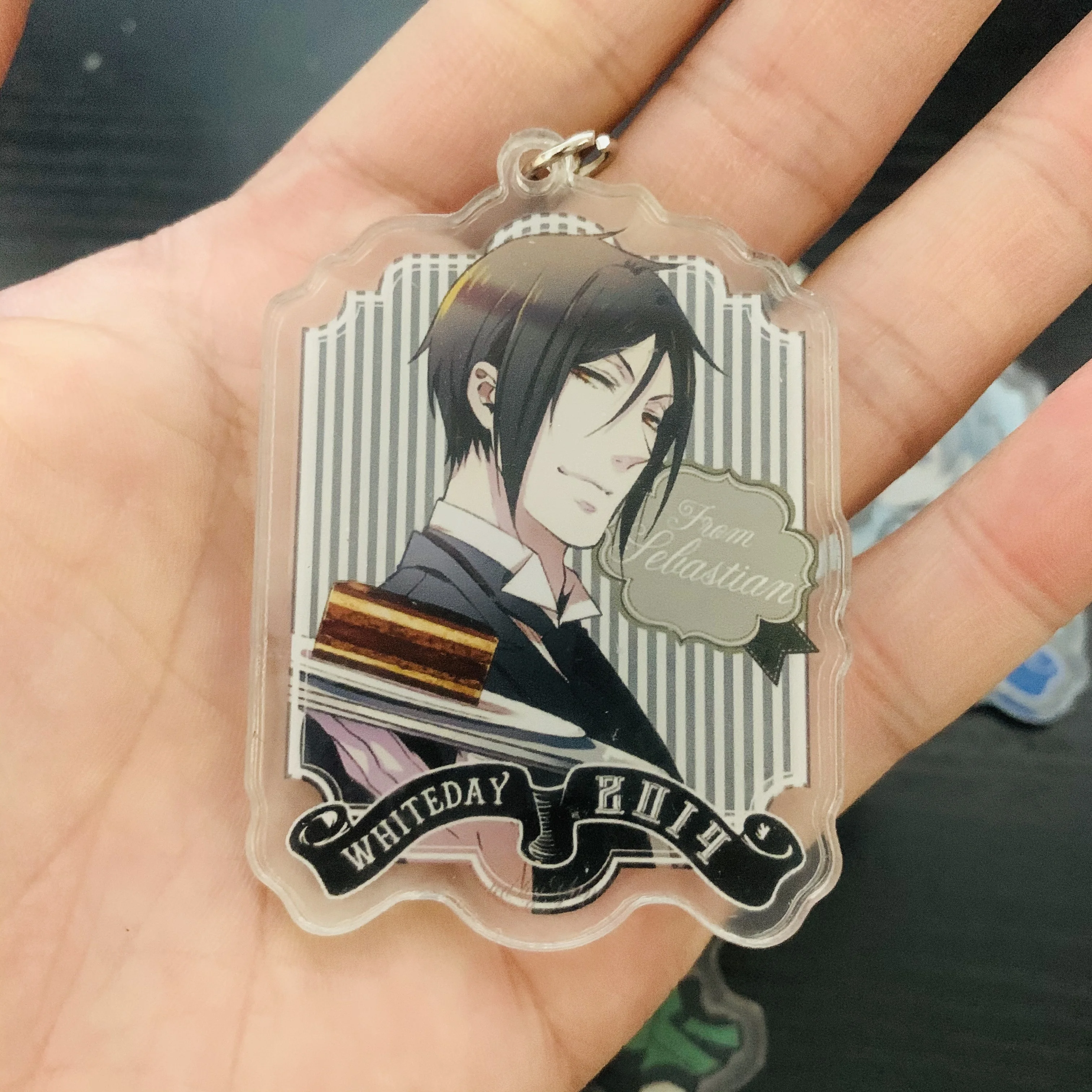 6CM Anime Black Butler Figure Sebastian Michaelis Acrylic Key Chains Under taker Grell Sutcliff Character Model Fans Xmas Gifts