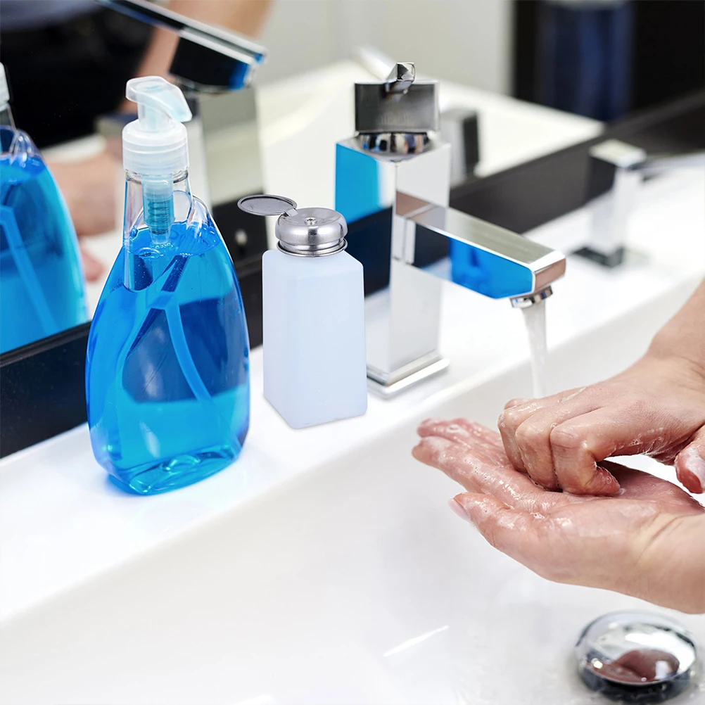 2 stücke Nagellack Entferner Spender Flaschen Drücken Leere Flüssigkeit Behälter PP Kompakte Tragbare Breite Öffnung Lack Kleine Praktische