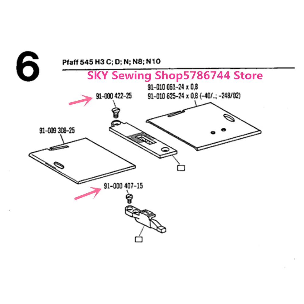 Needle Plate Screw & Feed Dog Screw & Needle Screw & Presser Bar Screw For PFAFF 145H3,545H3 Walking Foot Sewing Machine