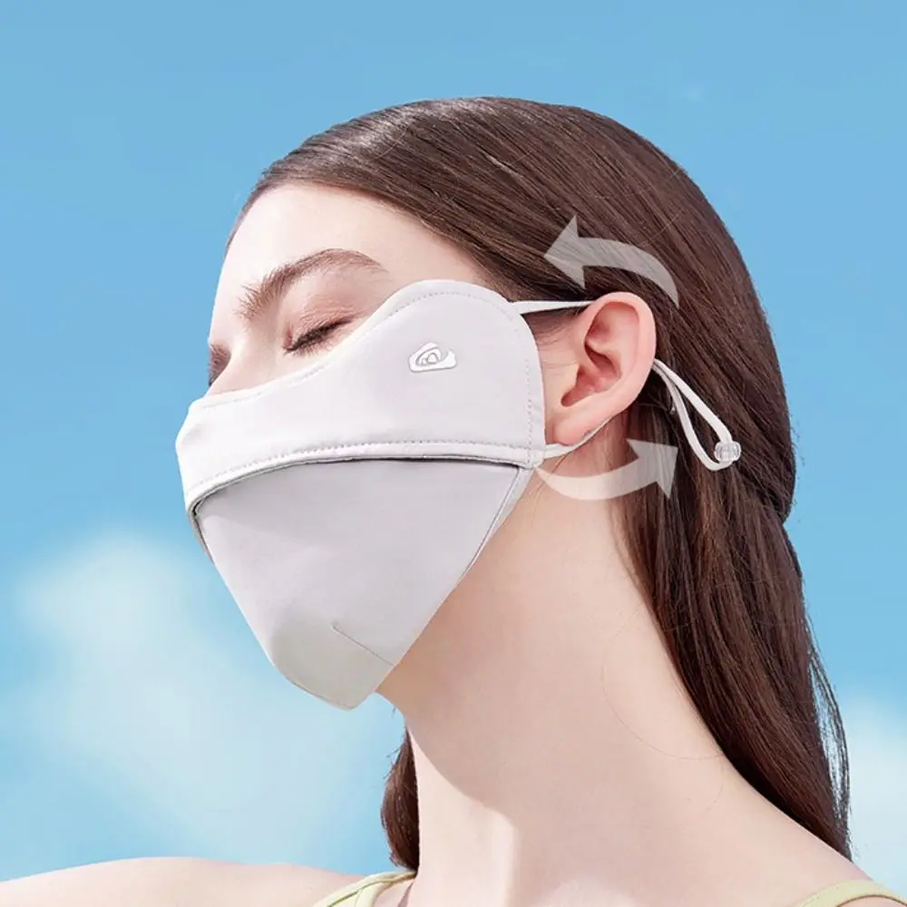 Solid Color Ice Silk Mask Face Scarves Sunscreen Veil Face Gini Mask UV Protection Face Mask Anti-uv Face Cover Riding