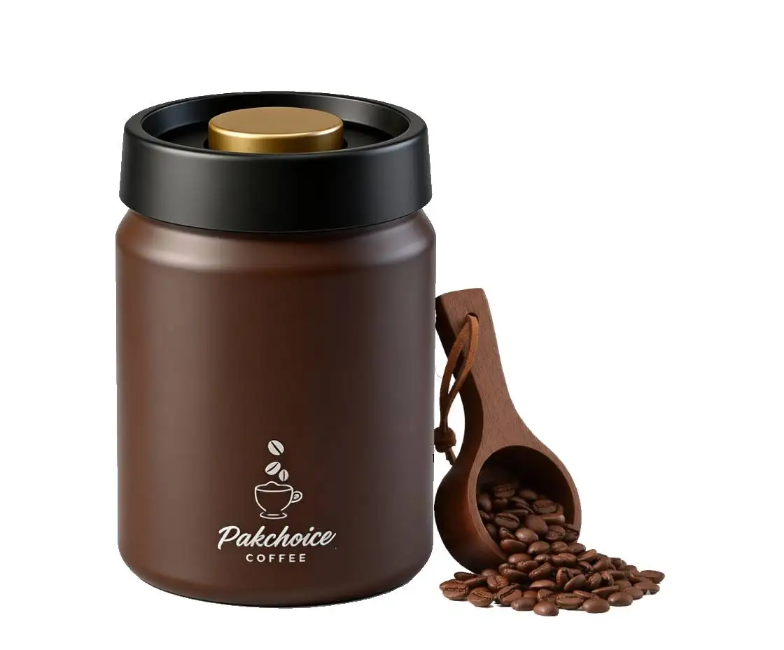 Vakuum-Kaffeebohnen-Aufbewahrungsbehälter aus Edelstahl, Luftdichte Dose, Kaffeemühle, Gewürz- und Lebensmittel-Aufbewahrungsglas, Küchenwerkzeug