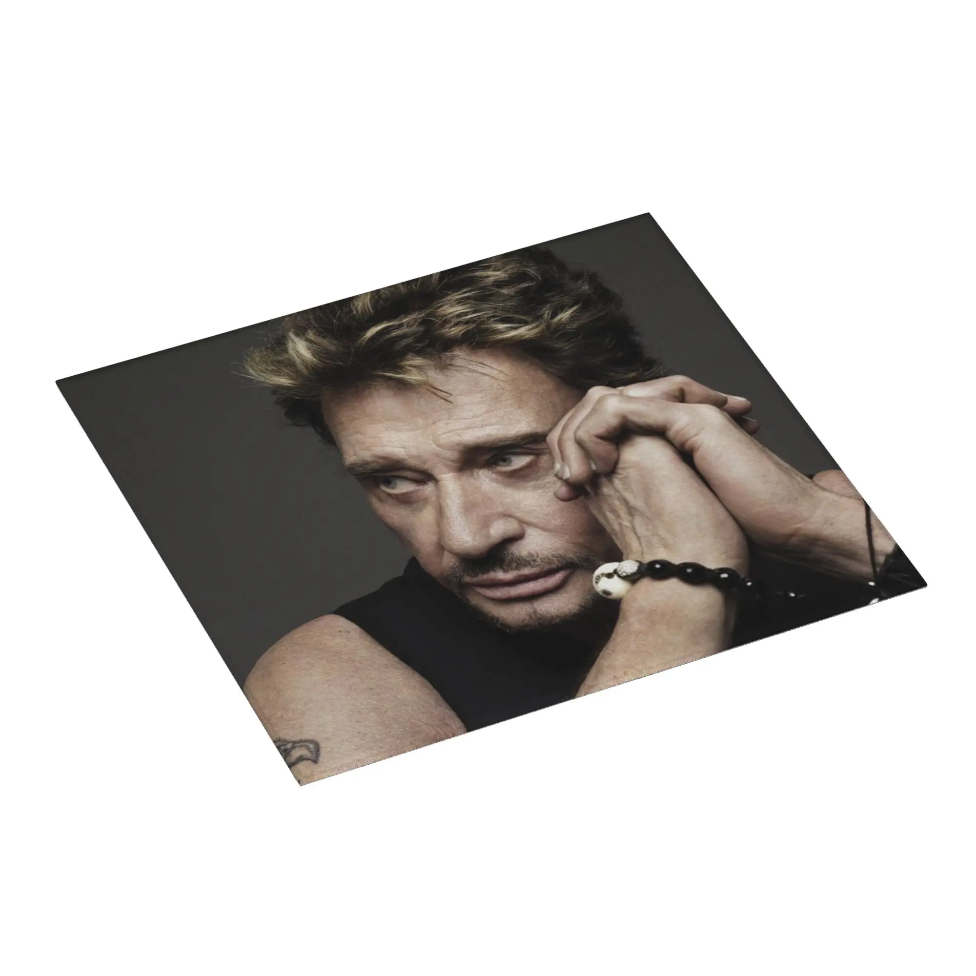Johnny Hallyday Non Slip Kitchen Counter Protector Mat Barware Tableware Reusable French Rock Singer Drying Mat For Kitchen