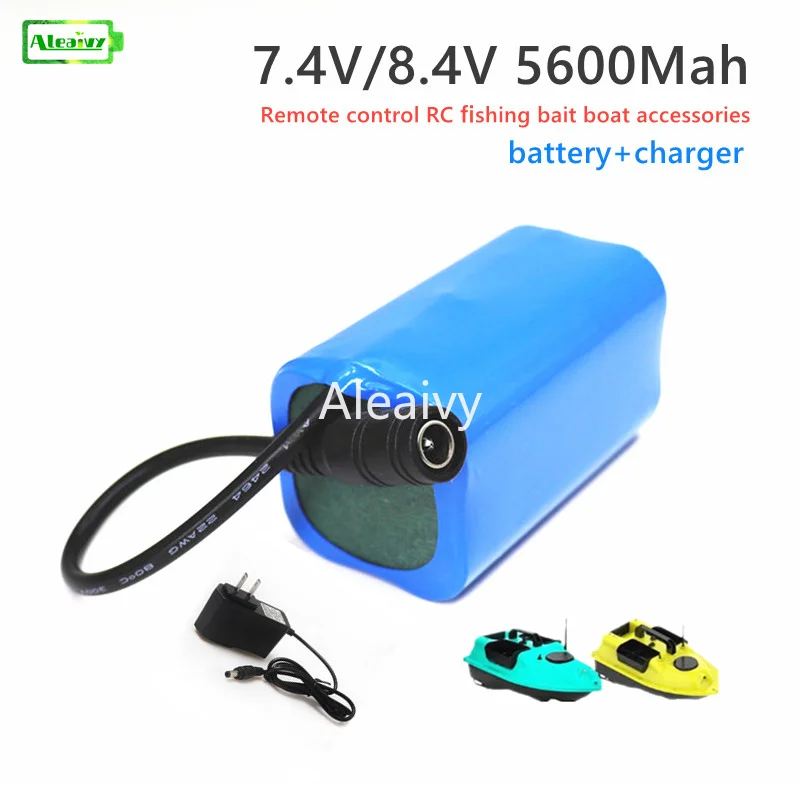 

7.4v/8.4v 5600Mah 18650 Battery For T188 T888 2011-5 V007 C18 H18 So on Remote Control RC Fishing Bait Boat Parts with charger