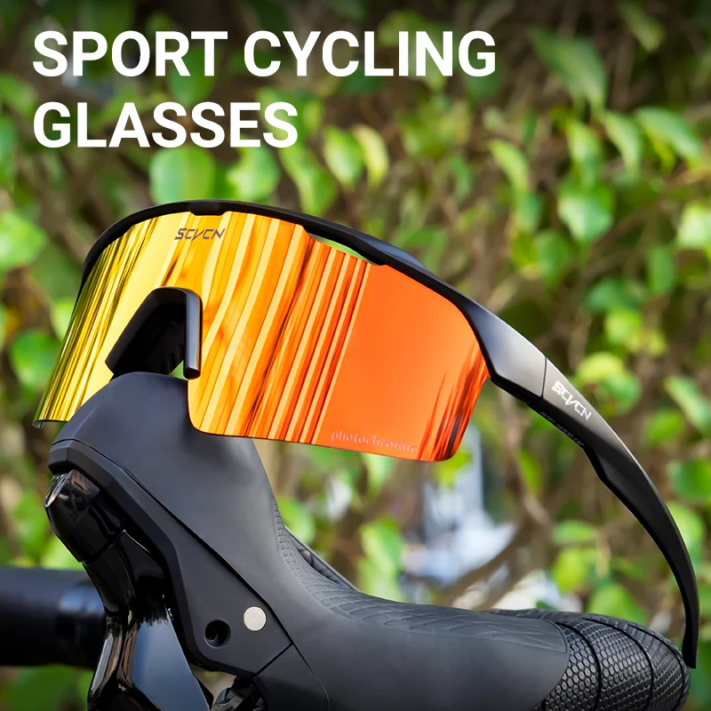 SCVCN MTB Road Bike Sports Glasses Men Women Cycling Sunglasses Outdoor Riding Photochromic Protection Glasses UV400 Goggles