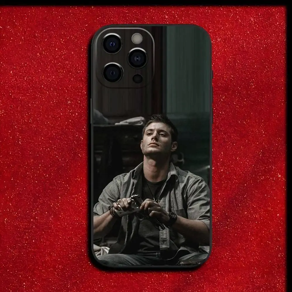 Custodia per telefono D-Dean TV Winchester per iPhone 17,16,15,14,13,12,11,Pro,Max,Plus,E,SE4,Air,Mini Cover nera
