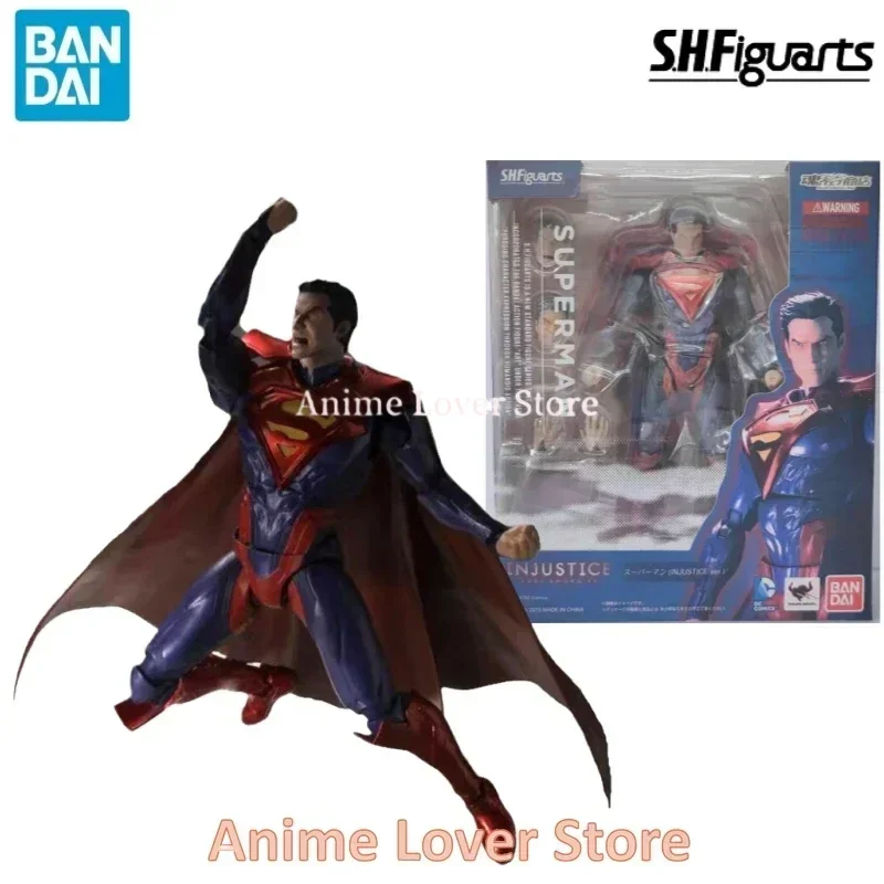 In Stock Bandai Original MARVEL S.H.Figuarts SHF INJUSTICE Superman Anime Figures Toys for Kids Gift Collectible Model Ornaments