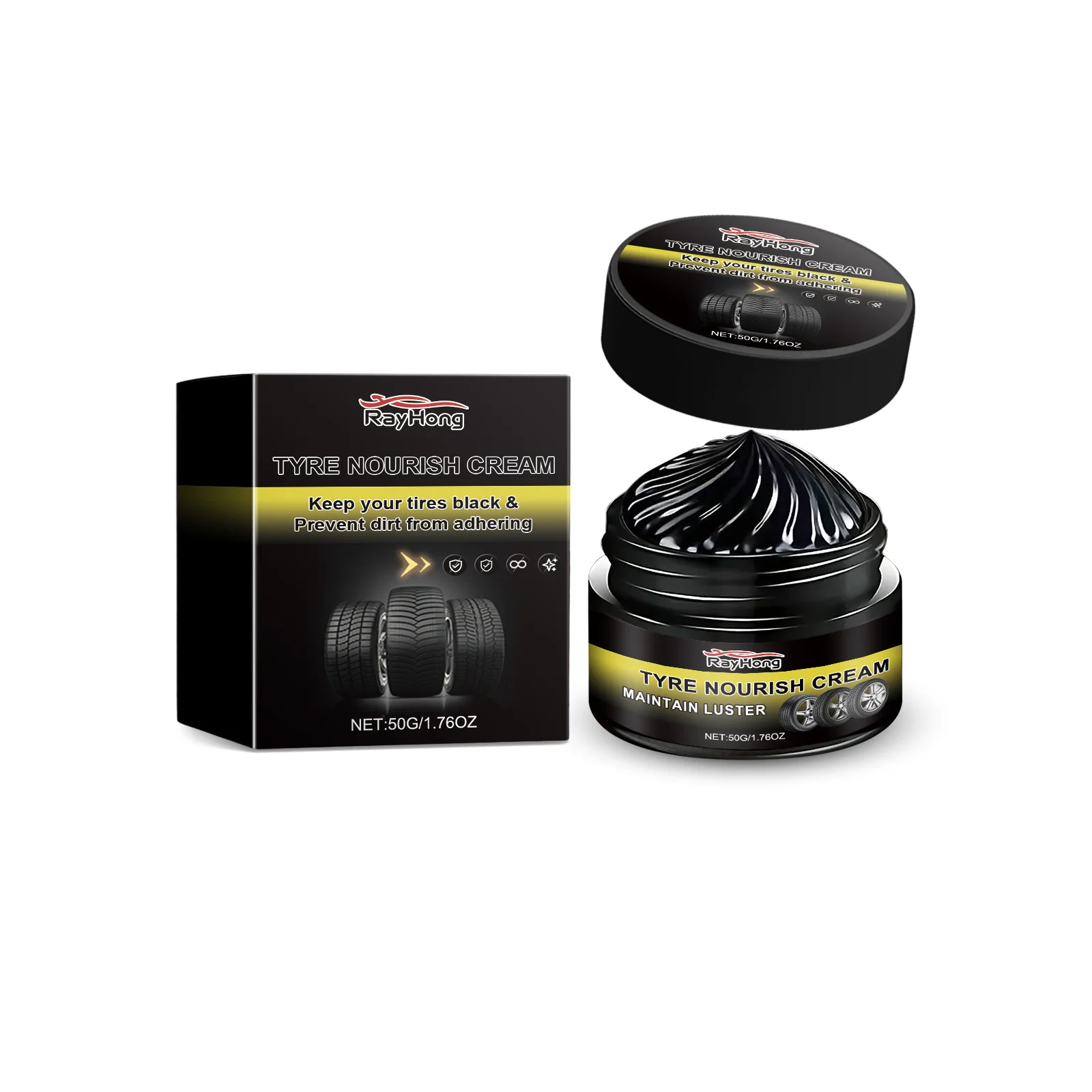 Tire Coating Wax Car Tire Shine Long Lasting Auto Rubber Restoration Shiny Paste Durable Blackening and Brightening Wax for Car
