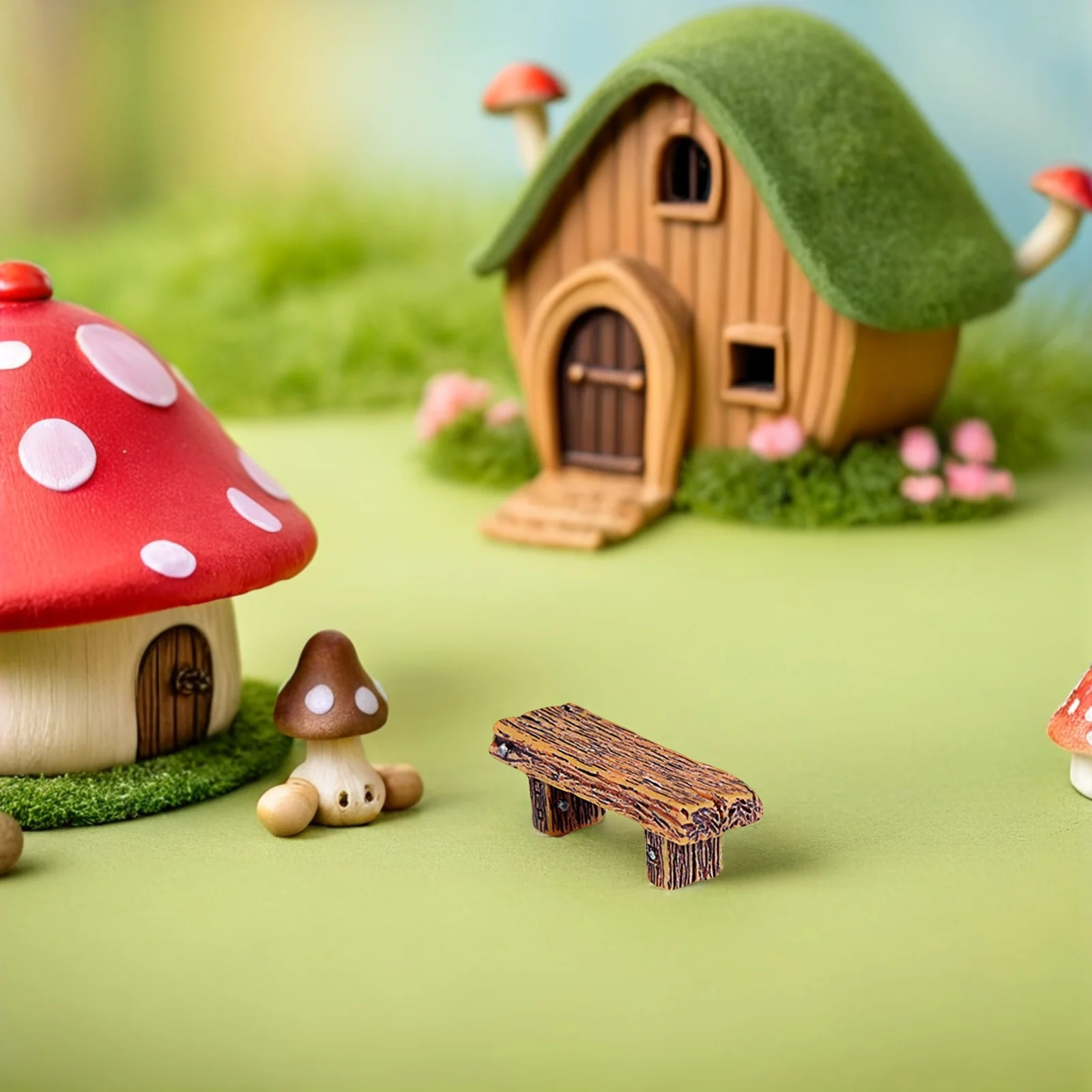 

6pcs Mini Ornament Resin Diy Crafts Retro Landscape Resin Landscape Ornament Decor For Home Desktop Fairy Garden Wood