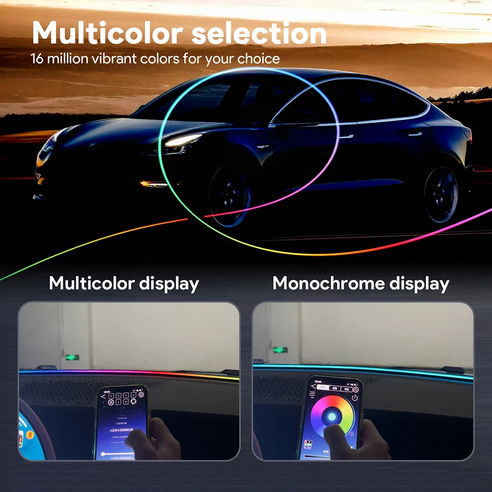 

Car RGB Ambient LED Light Strip Automotive Led for Car APP Control USB Fiber Atmosphere Lamp Neon Interior Console Decoration