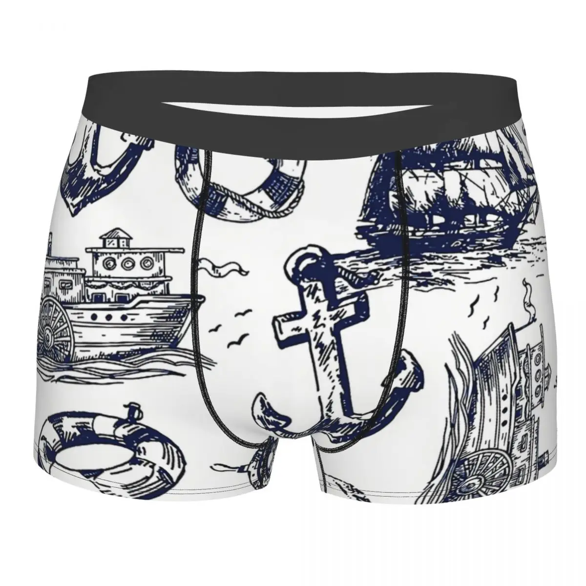 

Vintage Nautical Man's Boxer Briefs Underpants Anchor Highly Breathable Top Quality Birthday Gifts