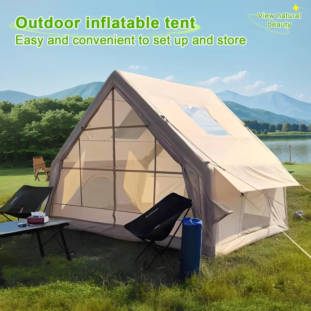 Tienda inflable al aire libre, tienda de campaña de configuración rápida, 1-6P durante la noche, Picnic grueso a prueba de lluvia, cabina familiar grande y gruesa