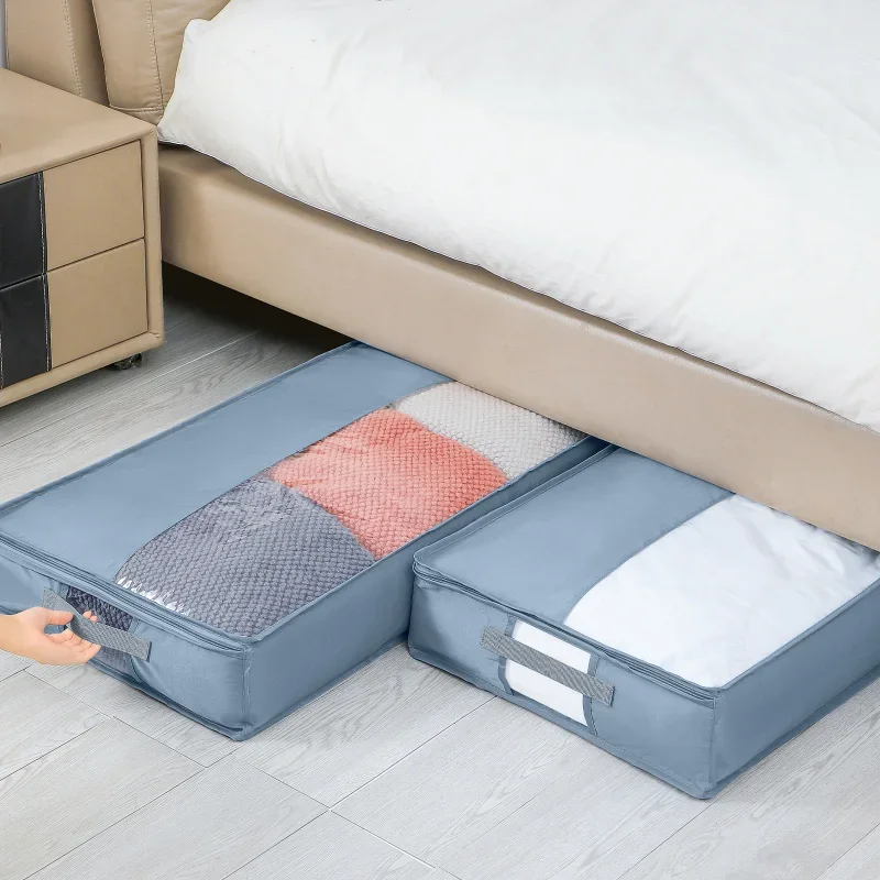 Unter Bett Kleidung Artikel Lagerung staub dichte Aufbewahrung tasche große Kapazität transparente