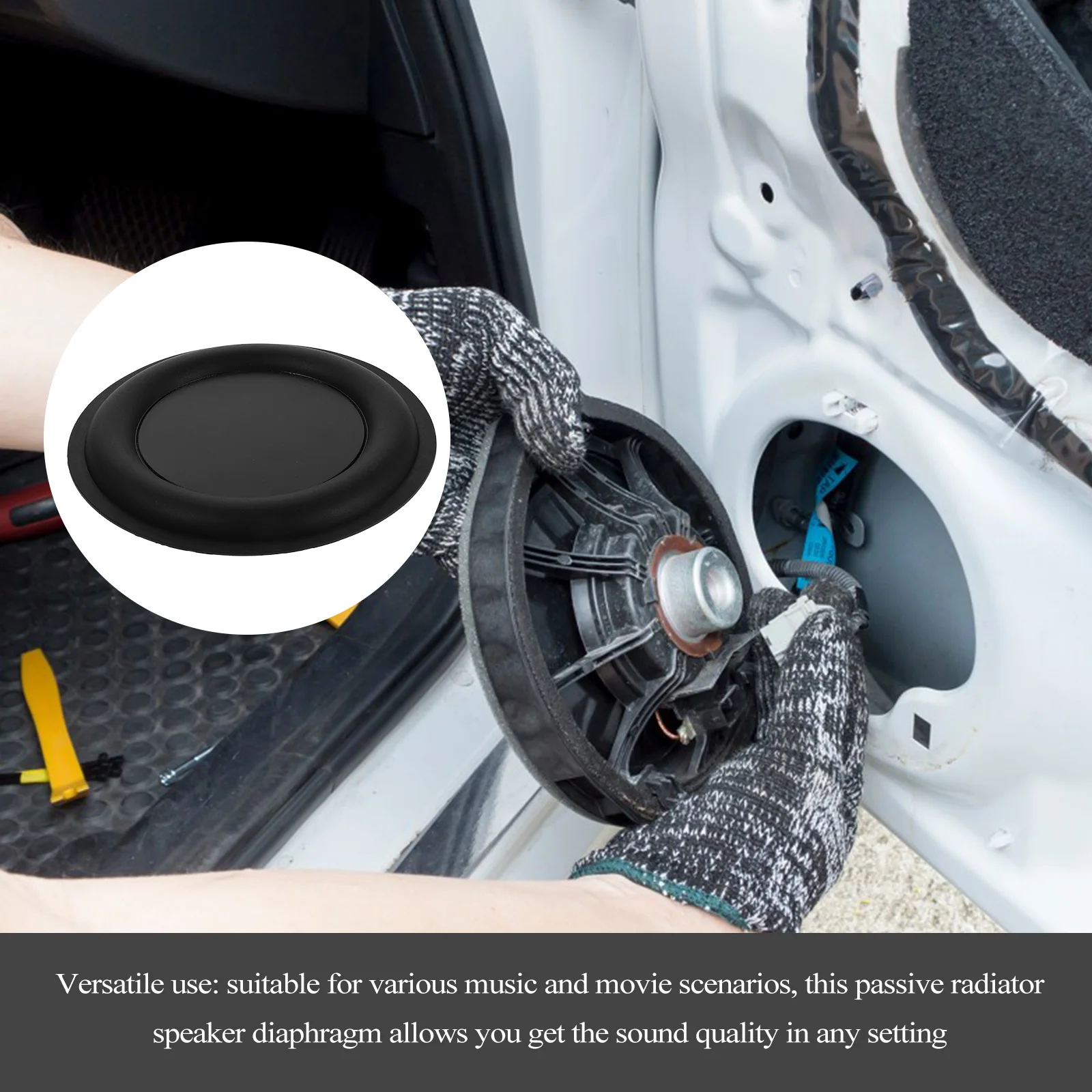 

65mm Bass Diaphragm Speaker Vibration Membrane Car Loudspeaker Passive Plate Low Frequency Enhancement Rubber Auxiliary Vehicle