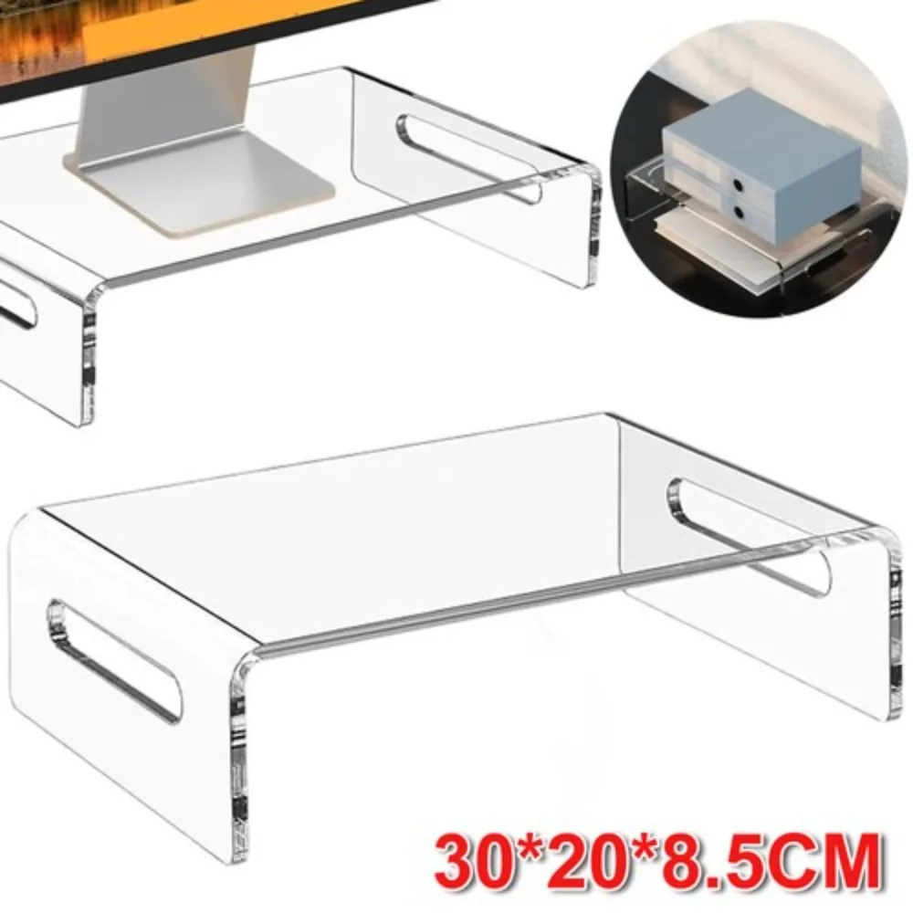 Przezroczysty, akrylowy podstawka do postawienia na biurku, idealna do użytku z laptopami, monitorami i małymi drukarkami. Ergonomiczny organizer biurkowy, odpowiedni do biura, sypialni i pokoju do