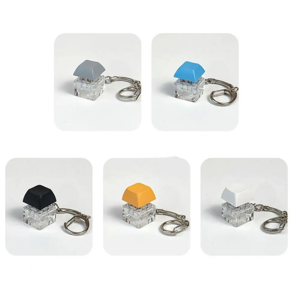 Click Button Fingertip Button Keychain ABS Keyboard Switche Mechanical Switch Keychain Without LED Light Funny