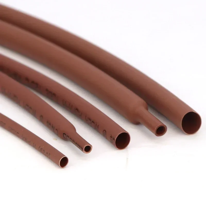 1~10M Brown Dia 1 2 3 4 5 6 7 8 9 10 12 14 16 20 25 30 40 50 mm Heat Shrink Tube 2:1 Polyolefin Thermal Cable Sleeve Insulated