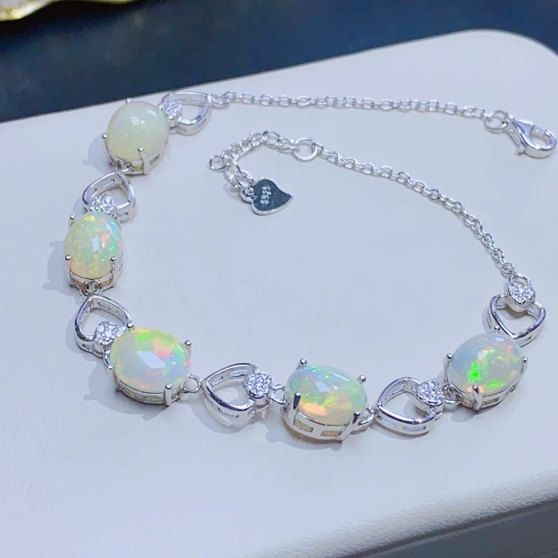 Natural Opal Bracelet for women silver 925 jewelry luxury gem stones 18k gold plated free shiping items