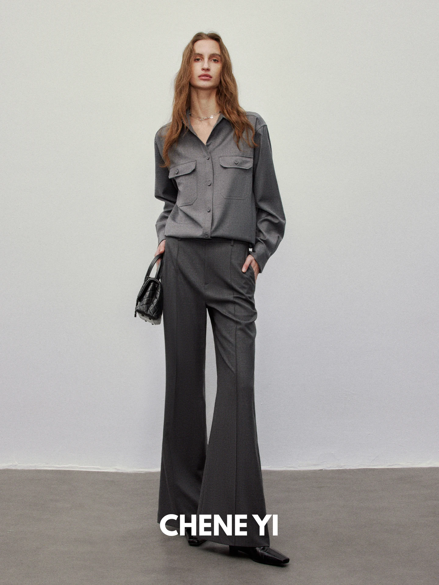 

Женские повседневные брюки CHENE из шерстяной смеси, зауженные, с высокой талией, расклешенные, для офиса, простой дизайн, зимняя коллекция