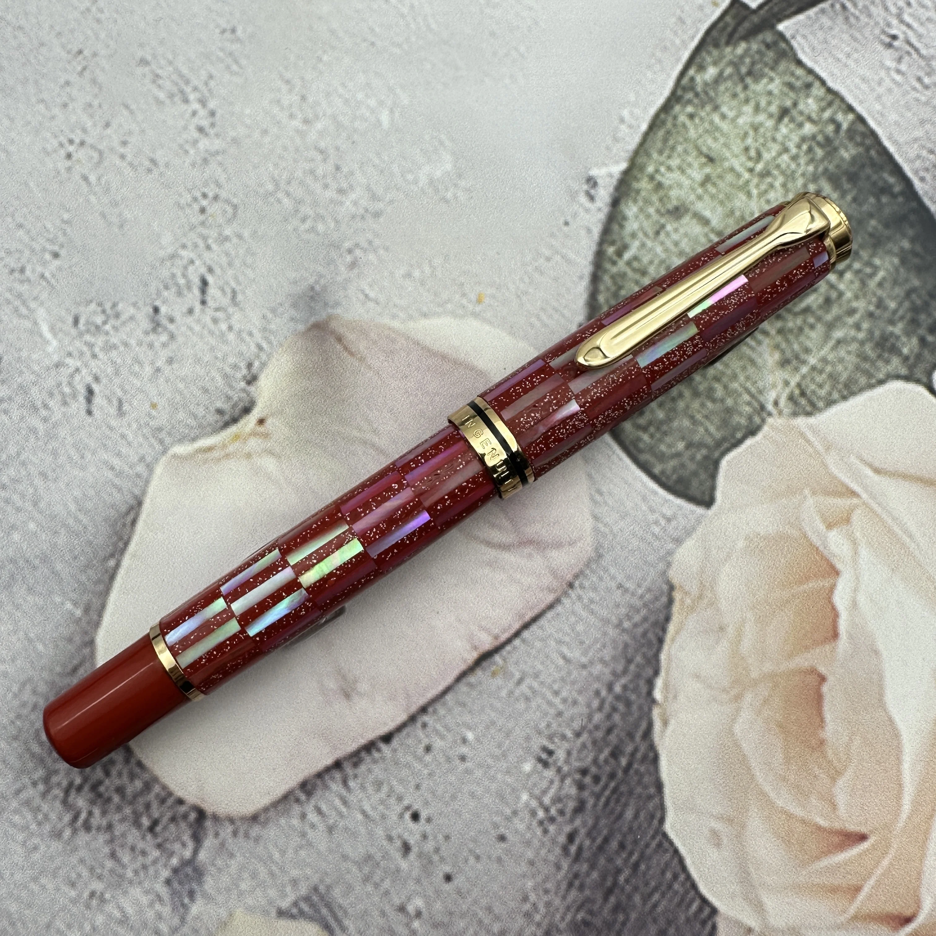 جديد Wingsung 630/ADMOK 800 Raden نمط ماكي-eTraditional أم اللؤلؤ المكبس قلم حبر التحبير الطلاب الكتابة هدية القلم