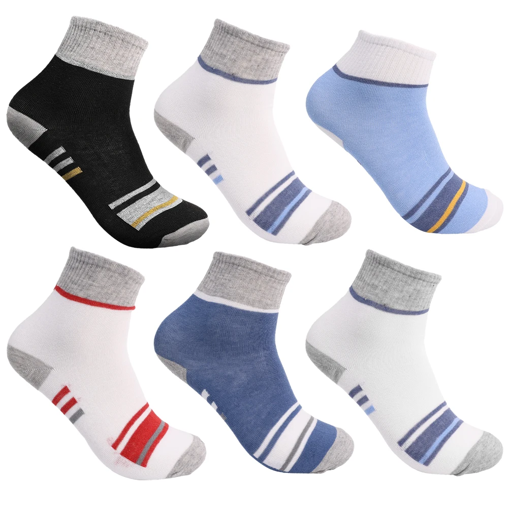 1/6Pairs Men\'s Cotton Socks Sweat-absorbing Breathable Anti-odor Thick Models of Long Socks Trendy Sports Cotton Socks for Men