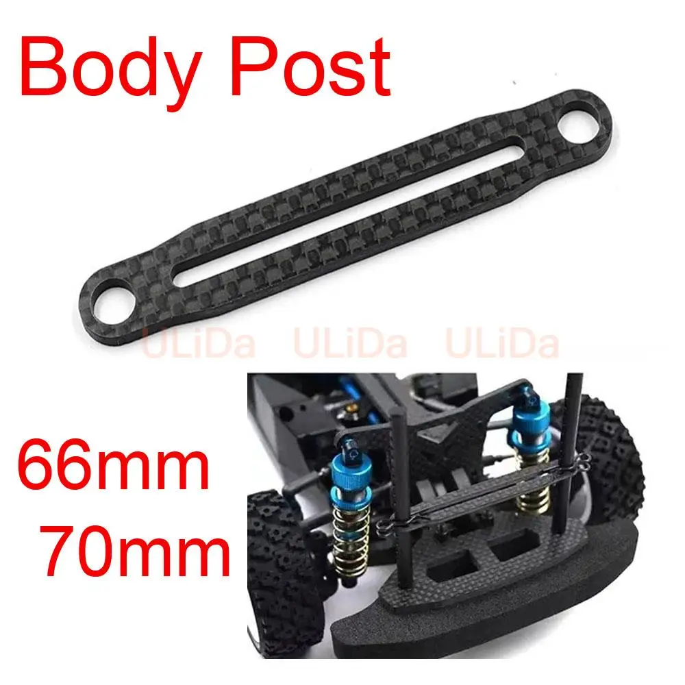 Carbon Fiber Reinforced Front Rear Body Pillar Mount 66mm 70mm For Tamiya TT02 XV01 XV02 1/10 RC Car Hop‑Up Upgrade Spare Parts