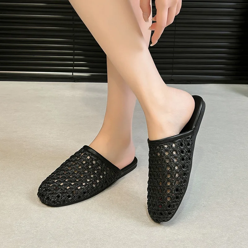 

Mesh Bread Toe Flats Women's Jacket Casual Plus Breathable Slippers