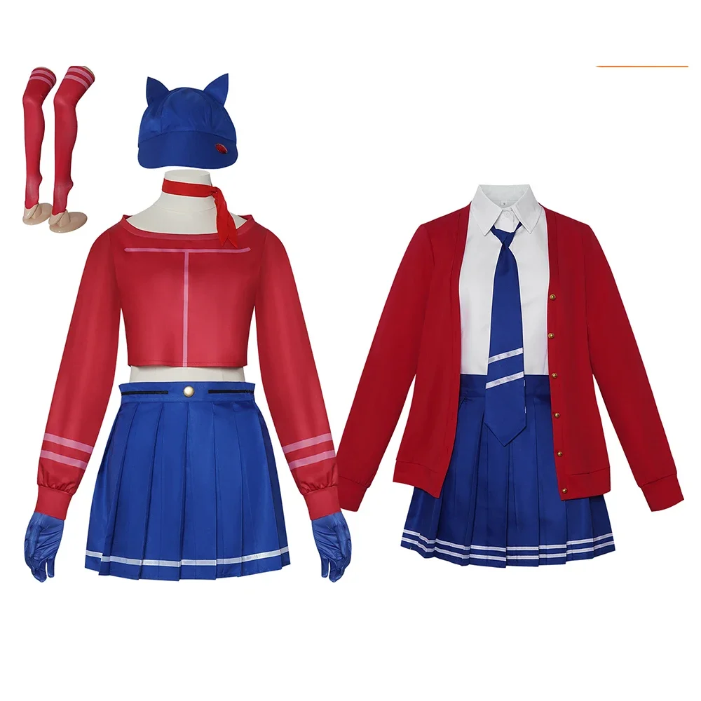 Spiel MiSide Mita Cosplay Kostüm Damen Roter Rock Set Uniform Halloween Karneval Kleidung Damen Spiel