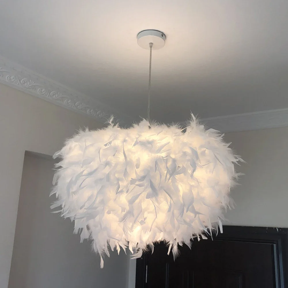 

Mordern Feather LED Pendant Light Chandelier for Living Room Bedroom Restaurant Ceiling Droplight Lamp Hanging Indoor Lighting