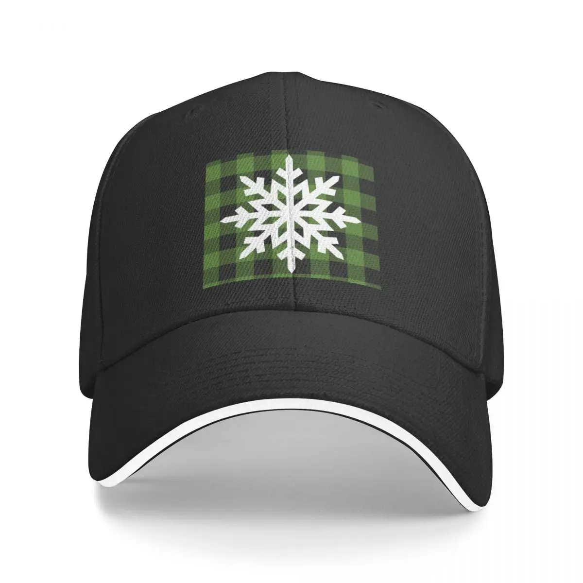 

Christmas plaid snowflake Green 2.0 Baseball Cap Big Size Hat tea Hat Brand Man cap Women's Beach Outlet Men's