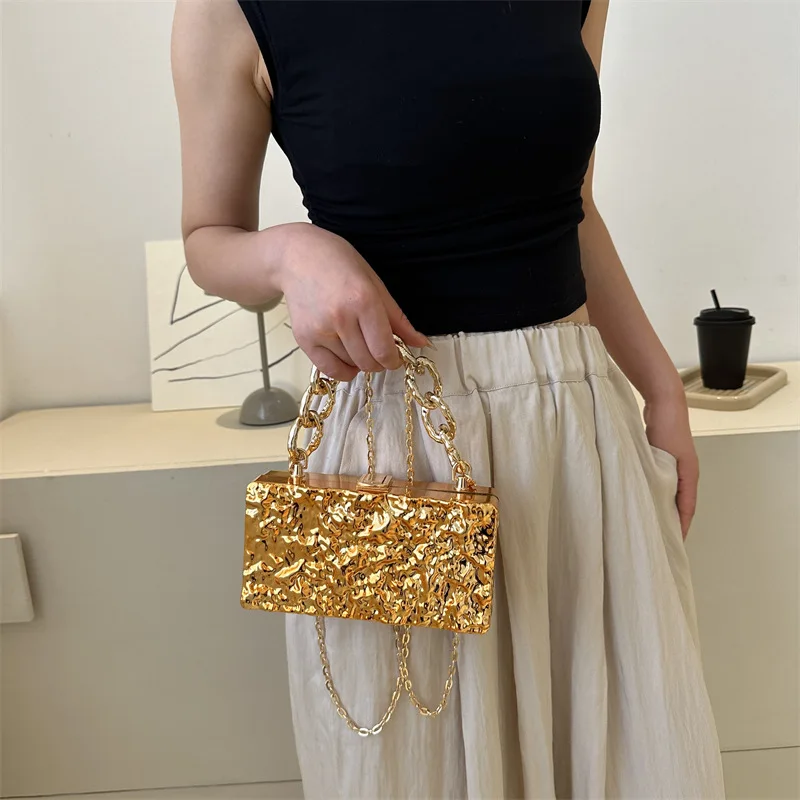 Women's Handbag Crossbody Shoulder Bag New Fashion Exquisite Ice Cracking Personalized Dinner Exquisite Chain Acrylic
